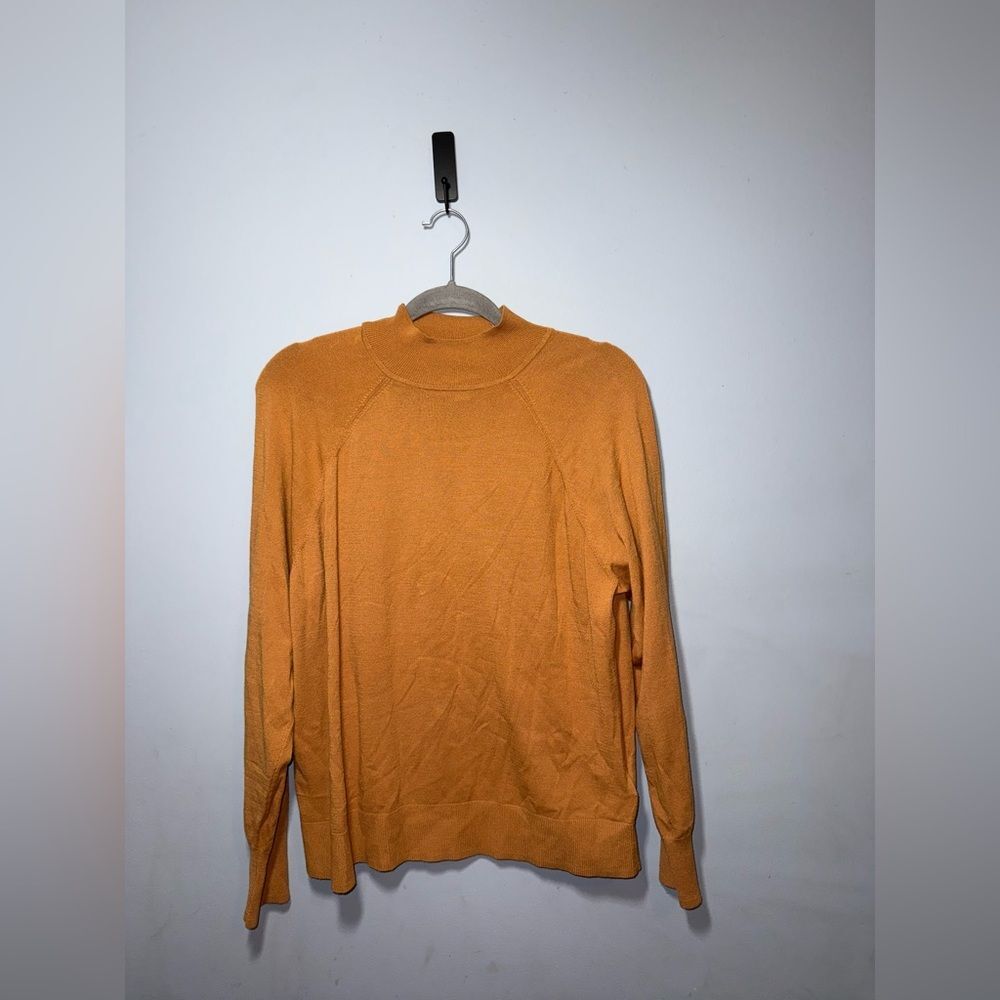 Daily Ritual Women’s Soft Cotton Mock Neck Tan Sweater Size Large EUC